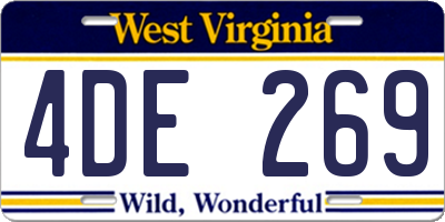 WV license plate 4DE269
