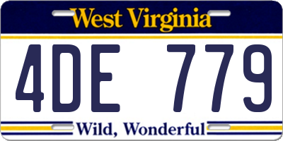 WV license plate 4DE779