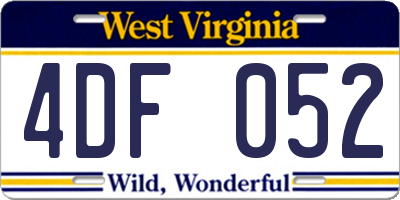 WV license plate 4DF052