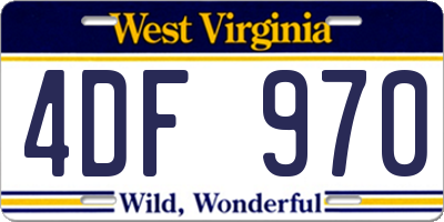 WV license plate 4DF970