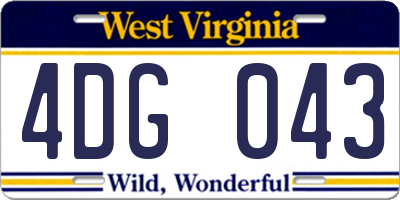 WV license plate 4DG043