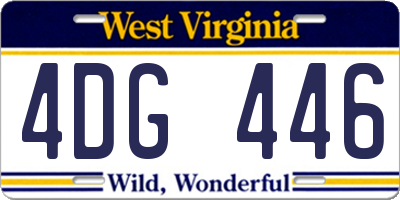 WV license plate 4DG446
