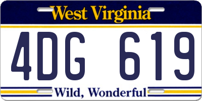 WV license plate 4DG619
