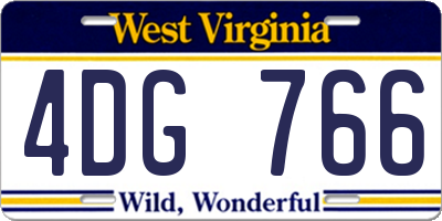 WV license plate 4DG766