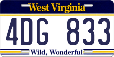 WV license plate 4DG833