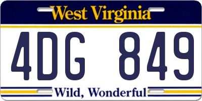 WV license plate 4DG849