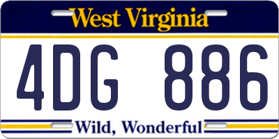 WV license plate 4DG886