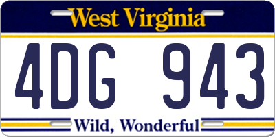WV license plate 4DG943