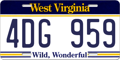 WV license plate 4DG959