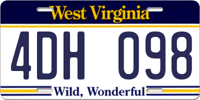 WV license plate 4DH098