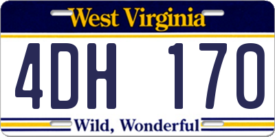WV license plate 4DH170