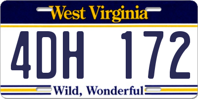 WV license plate 4DH172