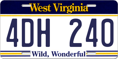 WV license plate 4DH240