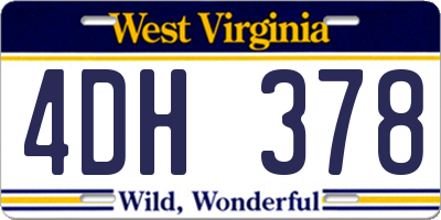 WV license plate 4DH378