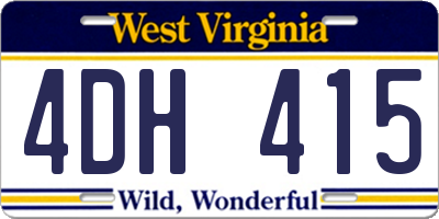 WV license plate 4DH415