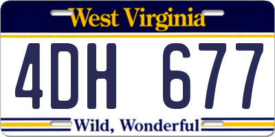 WV license plate 4DH677