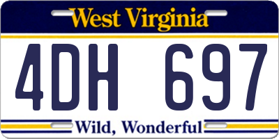 WV license plate 4DH697