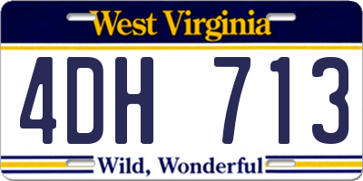 WV license plate 4DH713