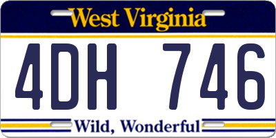 WV license plate 4DH746