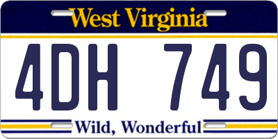WV license plate 4DH749