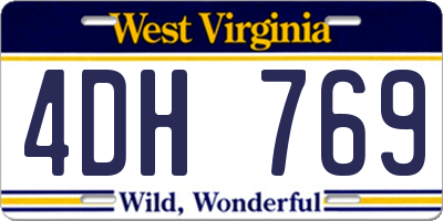 WV license plate 4DH769
