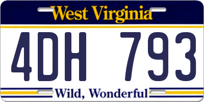 WV license plate 4DH793