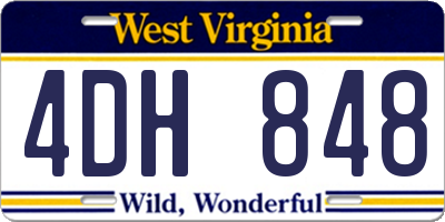 WV license plate 4DH848