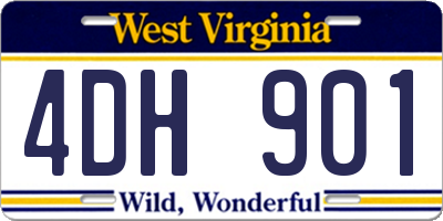 WV license plate 4DH901