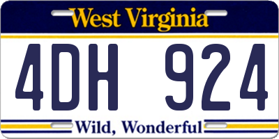 WV license plate 4DH924
