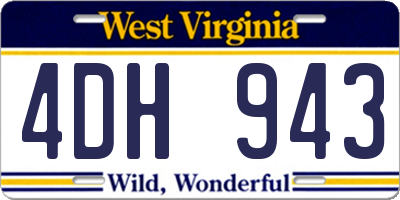 WV license plate 4DH943