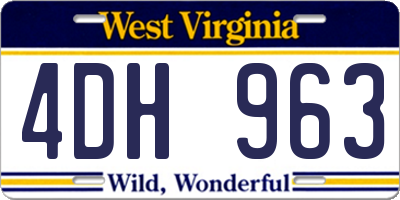 WV license plate 4DH963