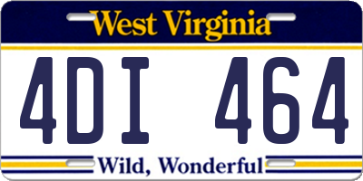 WV license plate 4DI464