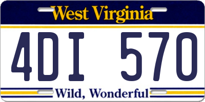 WV license plate 4DI570