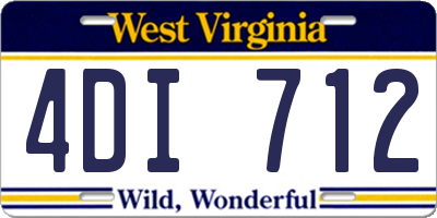 WV license plate 4DI712