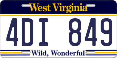 WV license plate 4DI849