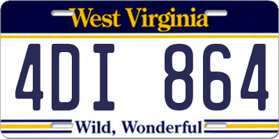 WV license plate 4DI864