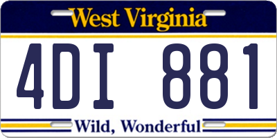WV license plate 4DI881