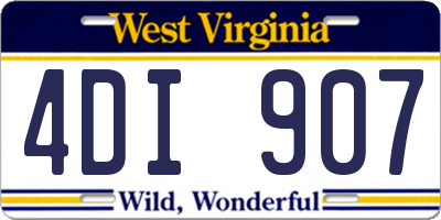 WV license plate 4DI907