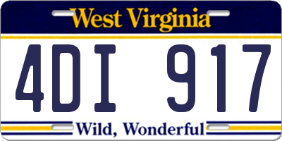 WV license plate 4DI917