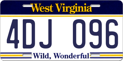 WV license plate 4DJ096