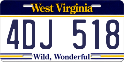 WV license plate 4DJ518