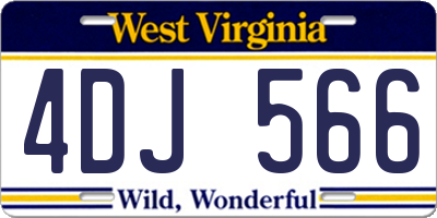 WV license plate 4DJ566