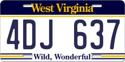 WV license plate 4DJ637