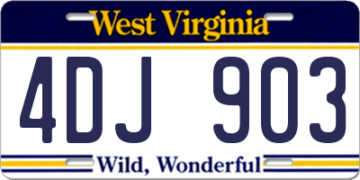 WV license plate 4DJ903