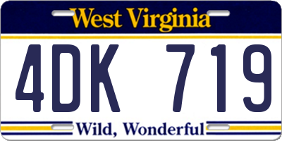 WV license plate 4DK719