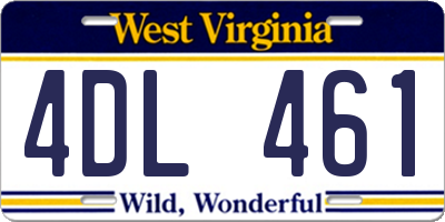 WV license plate 4DL461