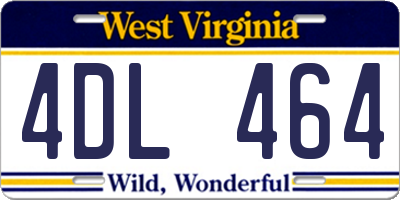 WV license plate 4DL464