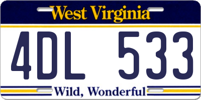 WV license plate 4DL533