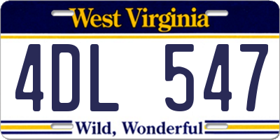 WV license plate 4DL547