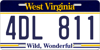 WV license plate 4DL811